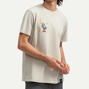 KAFT Beige Guitar Design Print T-Shirt